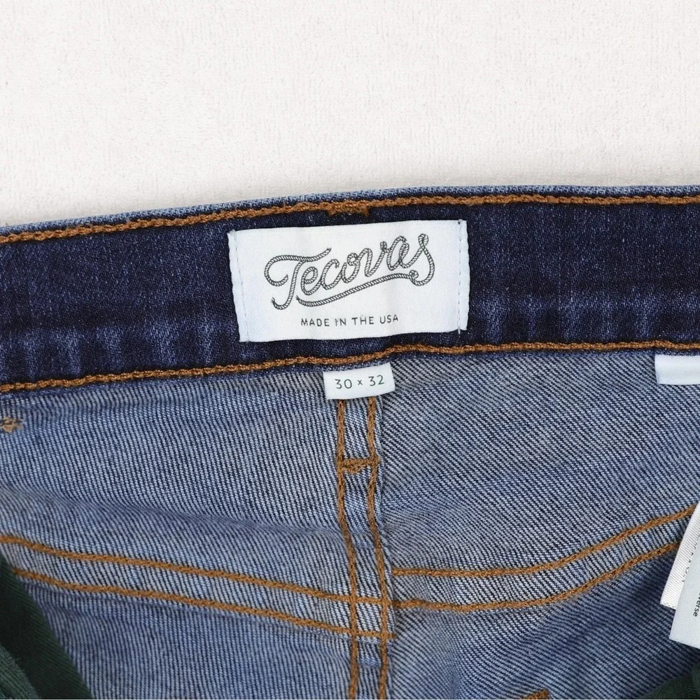 Tecovas Jeans Mens 29x31 Dark Blue Slim Tapered Stretch Denim 5 Pocket Made USA